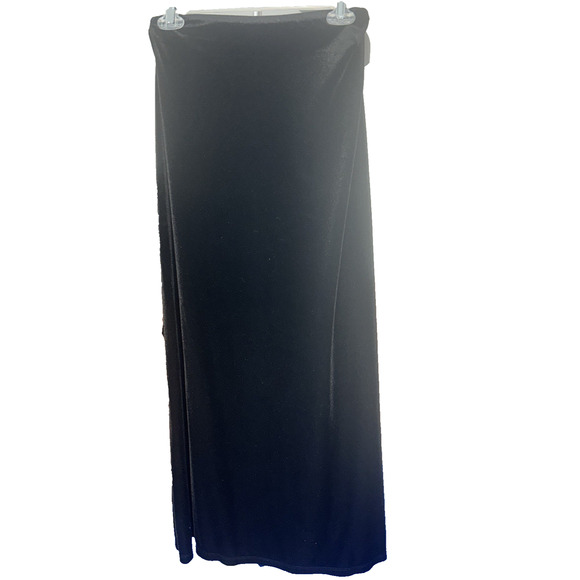 Vintage My Michelle Black Velour Maxi Skirt Sz M Straight Stretchy Whimsygoth - Picture 1 of 6